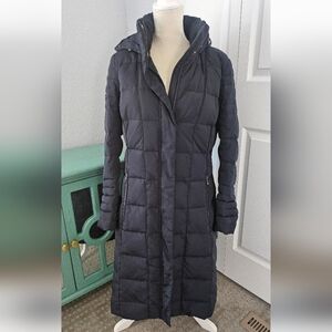 Long Puffer Coat with Hood